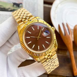2023 Relógio masculino automático 41/36mm mecânico 31mm/28mm relógios de quartzo com caixa safira relógios de pulso à prova d'água luxo casal relógio de ouro relógios de aço inoxidável