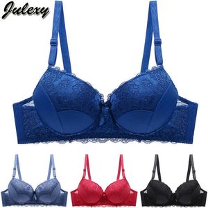 Bras Julexy New 2021 Plus Size Push Up Bra Lace Sexy Solid Lingerie C D Big Cup Roufe para mulheres preto vermelho bege p230417