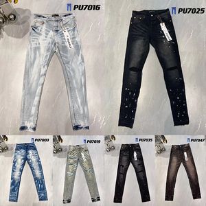 Mor kot pantolon kadın tasarımcılar kot pantolon üst düzey kaliteli sıkıntılı yırtık bisikletçiler denim kargo kadınlar kadın moda adamlar siyah pantolon