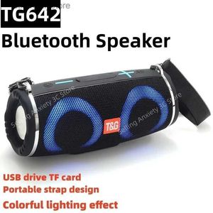 Колонки для сотовых телефонов TG642 Bluetooth-динамик Беспроводная колонна Цветная светодиодная подсветка Маленький барабан Сабвуфер Музыкальный центр Бумбокс caixa de som Bluetooth Q231117