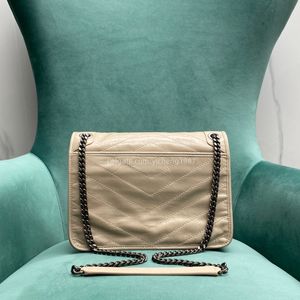 10a torby Niki Projektanci Kobieta torebka Messenger Real skórzana torba kurierska plecak crossbody luksusowe projektanci 28 cm pojemność beżowa srebrna torba na ramię