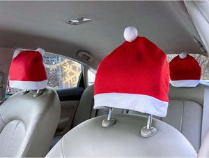 カーシートは4PCSクリスマスチェアデイの装飾柔らかく快適な背中をカバーしています