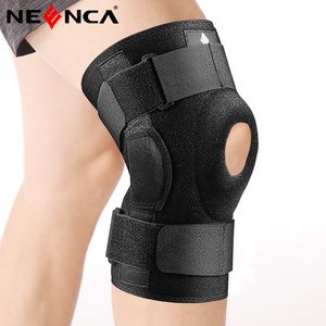 Joelheiras cotovelas 1pc Knee Brace com estabilizadores laterais de metal duplo Suporte ao joelho Apoio Ajustável Patella Protector Artríticos Guarda 230417