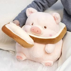 Plyschdockor härlig lulu gris bröd leksak kreativa fyllda djur rosa piggy toast doll tjej födelsedag leksaker flickvän söt gåva 231116