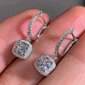 Stud Huitan Trendy Square Shape Drop Earrings Brilliant Bridal Engagement Wedding Jewelry Elegant Female Dingle Earring Trevlig gåva 231116