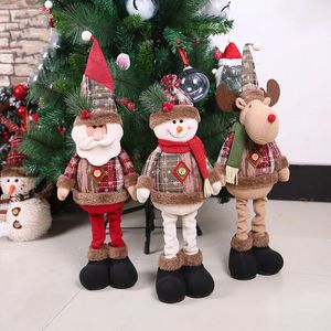 Noel Dekorasyonları Noel Masası İçin Kardan Adam Dekotasyon Bebeği Noel Dekorasyon Yılı Parti Malzemeleri için Teleskopik Süsler 1 PC Kerst Decoratie 231117