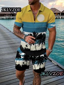 Men S Tracksuits Hawaiian Beachwear Set Summer Boho Shirt Shorts 2 Piece Casual Polo Shirts and Sweatsuit 230417