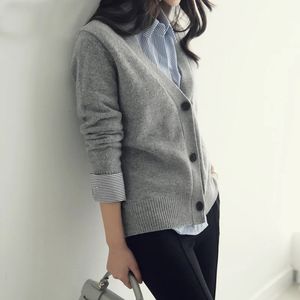 Women's Sweaters Basic Brief V Neck Cardigan Sweater Women Knitted Cardigans Black Grey Beige S-2XL 231117