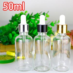 Garda de conta -gotas de vidro transparente por atacado 50 ml de recipiente de cosméticos para óleo essencial 352pcs/lote