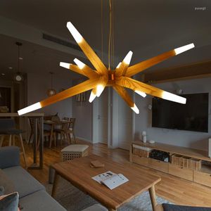 Hängslampor Modernas Luces Colgantes Para Comedor Modern Suspention Trä hängande lampor Lamp för matsal kreativ