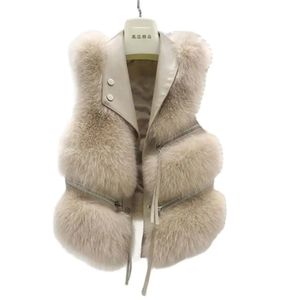 Women's Fur Faux Fur Faux Fur Vest Coat Women'S Lapel Sleeveless Buckle Slim Fit Teddy Coat High Street Plush Fur Jacket 231117