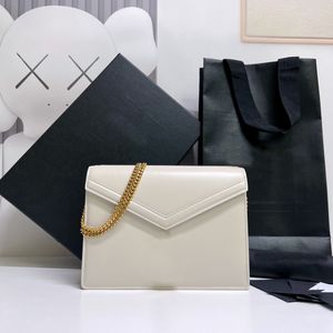 9A Designer Envelope Bags Original Single Calf Leather Made with Vintage Large Logo Hardware Sheepskin Inside 22cm High Imitation Handbags