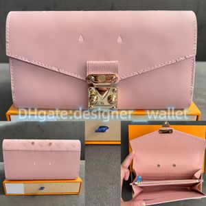 Präglade långa plånbokskorthållare nyckelplånar kvinnors mynt pursar designer passhållare lyxpåse äkta läder korthållare mode klassisk handväska