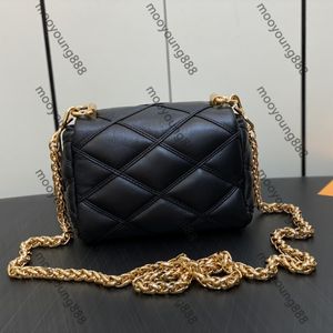 12A Designer di qualità a specchio 15 cm Pico Go 14 Borse Mini borse di lusso Borsa da donna trapuntata con patta Borsa in vera pelle di agnello Borsa nera Borsa a tracolla con catena a tracolla