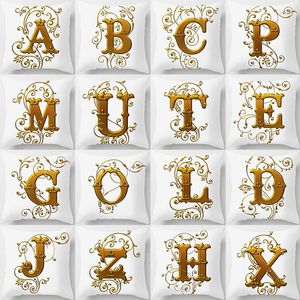 Pillow Case Gold Letter Cushion Pillowcase Decorative Sofa Polyester Throw Cover Chair Car Decoration Home Supplies