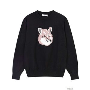 Tasarımcı Sweaters Erkek Kazak Hoodie 2023 Sonbahar Kış Yeni Mk Fox Classic Head Desen Erkekler Gevşek Yuvarlak Boyun Örme Yün