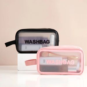 Kvällspåsar Semorid Clear Makeup Bag PVC Waterproof Travel toalettartiklar Set Plastic Transparent Cosmetic Tote Förtjockad 231117