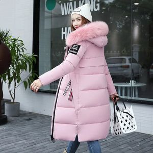 Women's Down Parkas Winter Fashion Jacket Women päls krage hoodie casual dragkedja damer bomull bubbla puffer rockar 3xl 231116