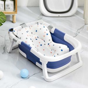 Badstolar Fällbara badkar Portabla baby shower badkar med temperatur icke-halkkudde miljövänliga nyfödda säkra barn badkar p230417