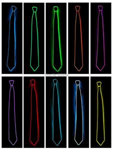 Maski imprezowe taniec bar DJ Club Dekoracyjny migający neon el light up Slim Tie Nowość cosplay LED Rave Neck for Men7055553