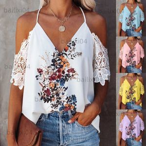 Women's Tanks Camis Tank Top Women Lace Patchwork Tops Sleeveless Backless Off Shoulder Floral Print Spaghetti Strap Vest Sexy V-neck Camisole T230417