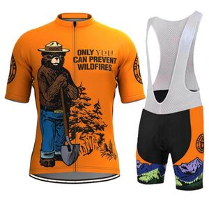 Retro Smokey Bear Prevent Wildfires Cycling Jerseys och Bib Shorts SET2443568