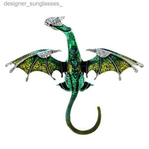 Pins Brooches CIN XIANG Enamel Dragon Brooch Women And Men Fashion Animal Pin 4 Colors Available Spring Design New 2023L231117