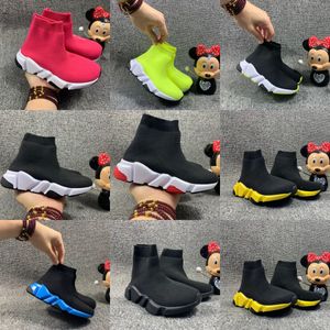 Crianças Speed ​​Trainer Runner Sneakers Black Red Triple Black Oreo Fashion Socks Boots Boots Boy Mulheres Sapatos Casuais Tamanho 24-35