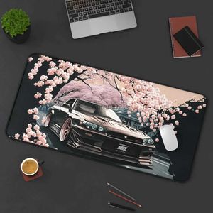 Mouse Pads Wrist Rests Desk Mat Nissan Skyline Gtr Car Mousepad 900x400 Japanese Desk Mat XXL Gaming Mouse Pad Cherry Blossoms YQ231117