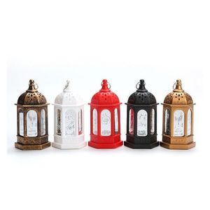 Candle Holders Vintage Gold European Castle Candlestick Hanging Candle Holder Moroccan Plastic Lantern Wedding Home Decor Ornaments Dr Dhk1B