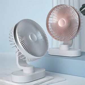 Ny Mini Fan Portable DC 5V USB -uppladdningsbar stark vind liten bord tyst fläktljudlös oscillerande skrivbordskylande fan264y