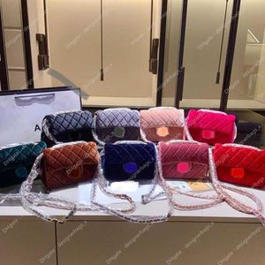 Velour Designer Bag Shoulder Luxury Handbags Thread Totes Bags Wallte Chain Clutch Flap Purse Women Solid Hasp Waist Square Stripes