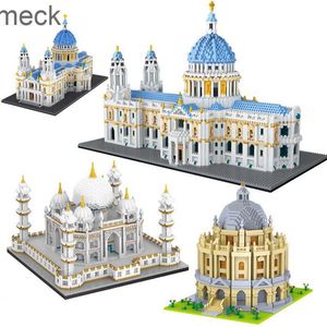 Blocks Mirco Street View Taj Mahal Palácio Modelo Blocks MOC Famous Oxford Architecture Decoration Bricks Boys Kids Toys Gifts