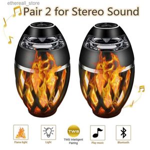 Alto-falantes de telefone celular A1 LED Chama Tocha Lâmpada Bluetooth Speaker TWS Portátil Music Player Outdoor Light Wirless Altifalante para Home Friend Gift Box Q231117