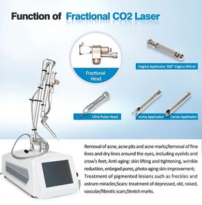 60W CO2 -laserfraktionsmaskin för huduppsättning och hudstramning RF -metallrörsärravlägsning Vaginal åtdragning