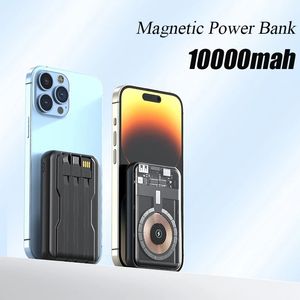 10000MAH磁気QIワイヤレス充電器透明パワーバンク用iPhone 14 13 12 Samsung Huawei Xiaomi PowerBank Power Batter