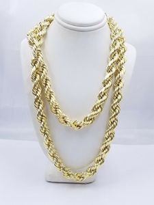 10k Yellow Gold Rope Chain Necklace 20"-30" Men Women 4mm-10mm Real Gold Plated