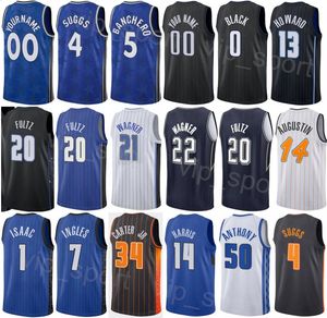 プリントマンキッズバスケットボールシティJalen Suggs Jersey 4 Markelle Fultz 20 Gary Harris 14 Paolo Banchero 5 Wendell Carter JR 34 Franz Wagner 22ステートメントクラシックチーム