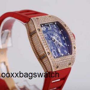 Richardmiler Watches Otomatik Miler tarzı kol saati RM010 Mens Serisi Saat 18k Gül Altın Diamond Tarihi Ekran Otomatik Mekanik İsviçre Saat Dünyası L HB16