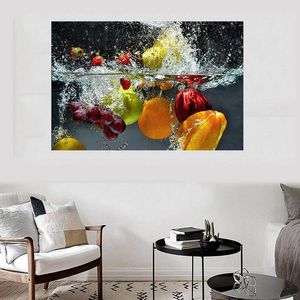 Modern duk väggkonst frukt mat affischer tryck målning för kök hem dekoration druvvägg bilder för matsal