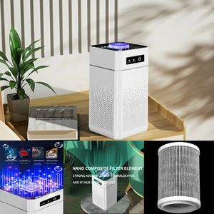 Air Purifiers Purifier Remove Smoke Odor Formaldehyde Negative Ion Generator with HEPA Filter Protable Cleaner for Car Room Kitchen 231118