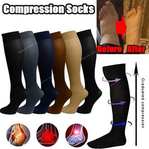 Kompressionsstrümpfe gegen Krampfadern, geeignet für Golf, Rugby, Wandern, Sport, gegen Ermüdung, Fahren, Reisen, Flug, Schwarz, Damen, Herren, Socken, Sportbekleidung, Zubehör, Sportsocken