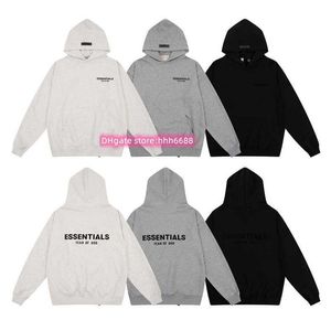 O667 2023 New Men's and Women's Hoodies High Street Brand Essentialhoodieダブルスレッドファッションフード付き春/夏のセーターブラックレターフィルックカジュアルな美しさ