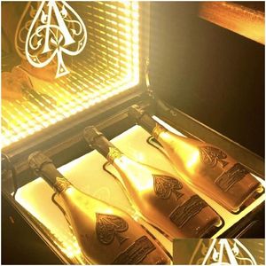 Outros produtos de barra LED Ace of Spade Champagne Bottle Briefcase Wine Carrier Box Glorifier Display Case Vip Suitcase Apresentador para Nigh Dhbip