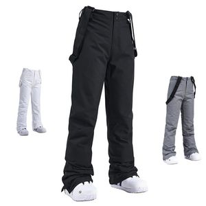 Skiing Pants High quality mens winter thick warm ski pants windproof and waterproof suspension Trousers snow Plus size 231117