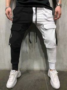 Erkekler Pantolon İlkbahar ve Sonbahar Yeni Trend Erkekler Rahat Spor Pantolonu Eşleşen Renk Boş Zaman Fitness Yin Yang Hip Hop High Street Kargo Pantolon T231118