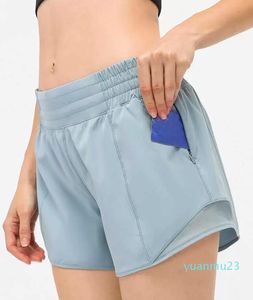 2022 womens l-33 yoga shorts pants pocket quick dry gym sport outfit high-quality style summer dresses Elastic waist 22