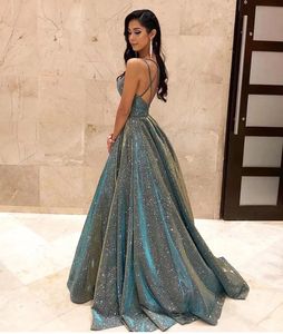 2024 Glitter vestido de baile feminino cinta de espaguete tule sem mangas rendas cruzadas noite formal vestidos de aniversário para meninas adolescentes formatura robe de soiree