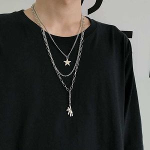 Pendant Necklaces Necklace Multilayer Metal Sweater Chain Clothes Accessories Casual Trend Punk Birthday Gifts for Women Z0417