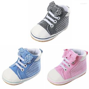 Athletic Shoes Born Baby Polka Dot Canvas Soft Sole Anti-Slip Toddler Kids Boys Girls Sneakers